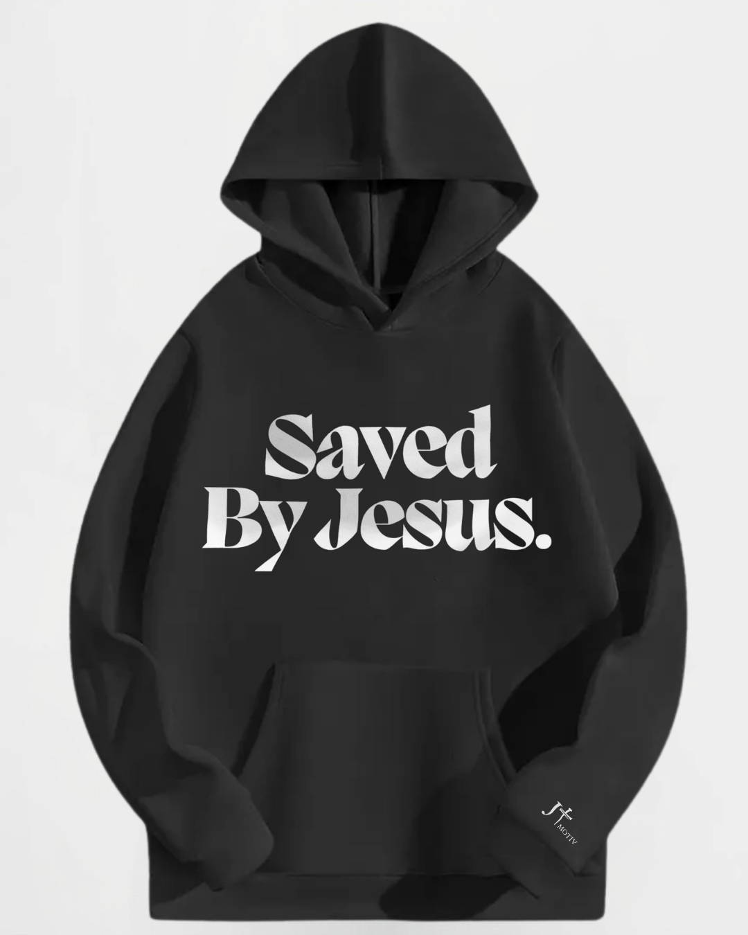 "Saved By Jesus" Hoodie in Black