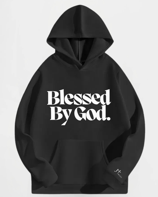 "Blessed By God" Hoodie in Black