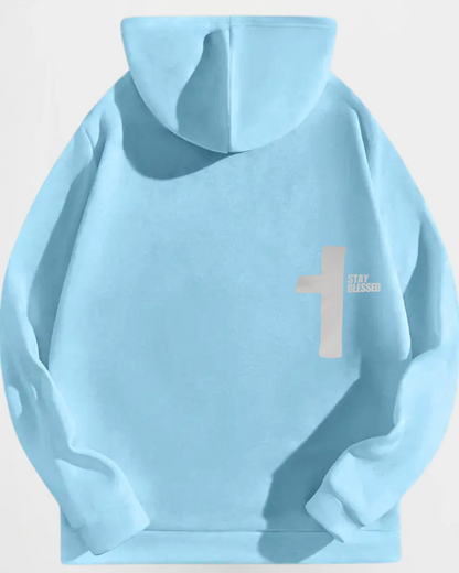 "Saved By Jesus" Hoodie in Light Blue