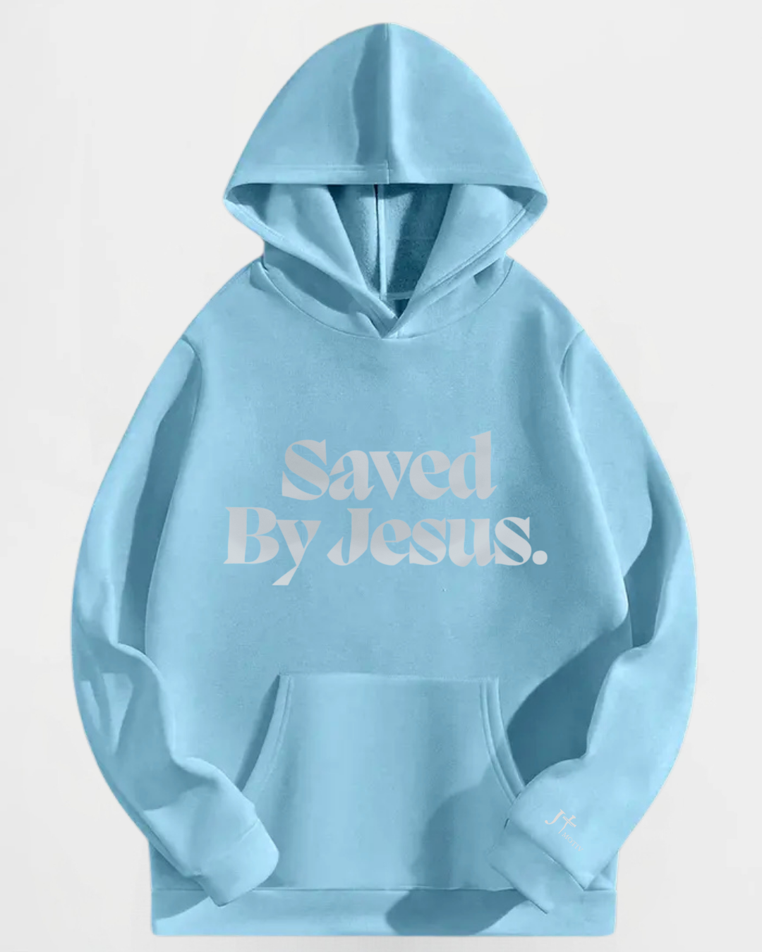 "Saved By Jesus" Hoodie in Light Blue