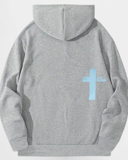 "Saved By Jesus" Hoodie in Light Grey