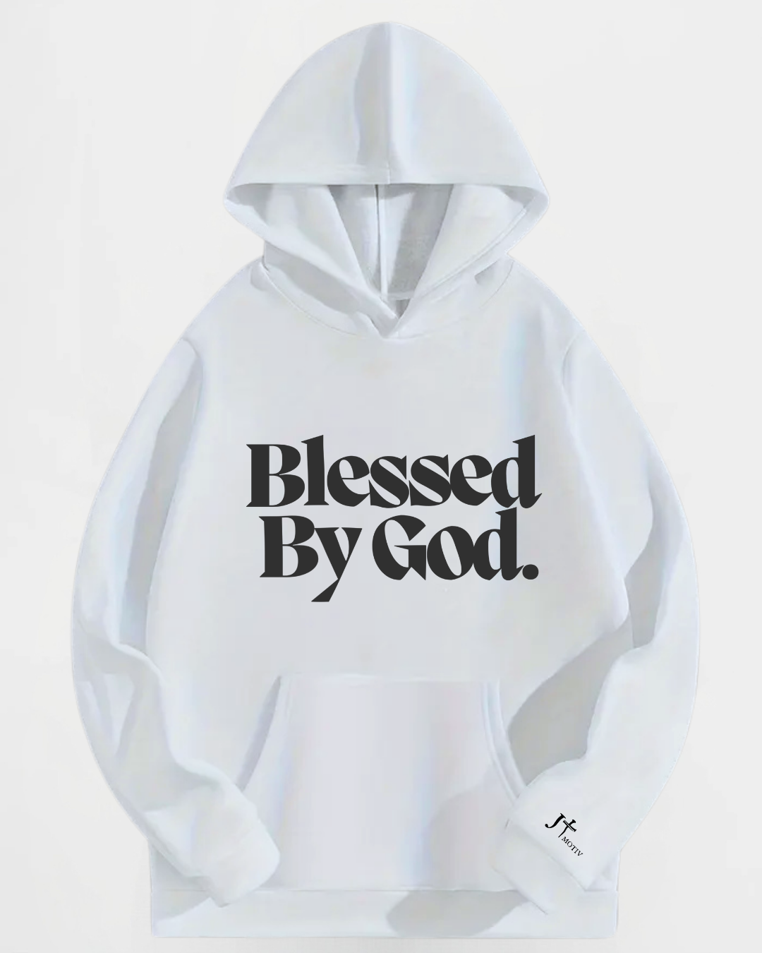 "Blessed By God" Hoodie in White