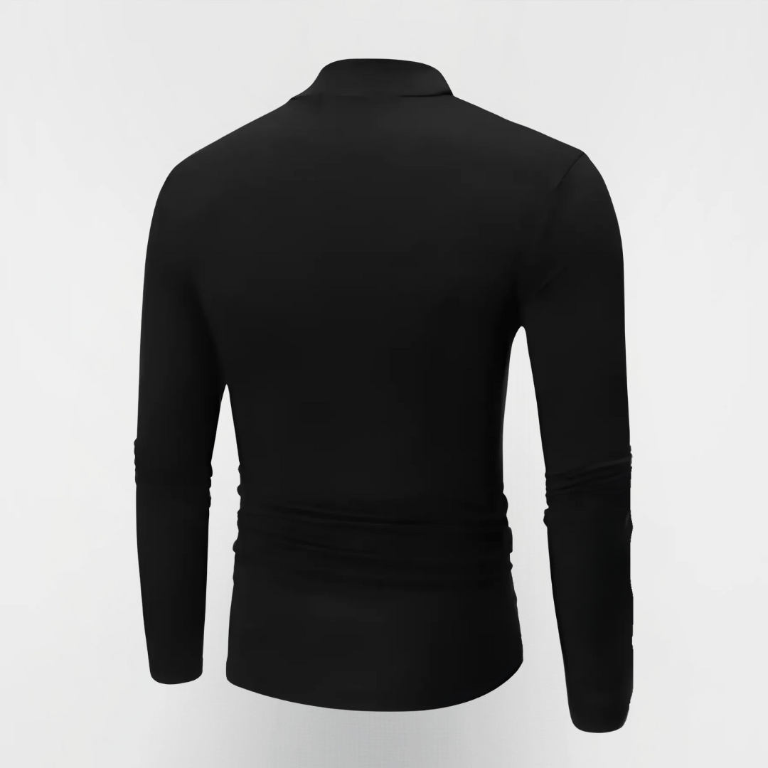 Half Turtleneck Pullover - Skinny Fit in Black - JT Motiv