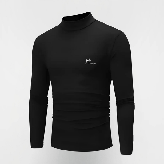 Half Turtleneck Pullover - Skinny Fit in Black - JT Motiv