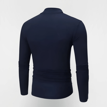 Half Turtleneck Pullover - Skinny Fit in Navy - JT Motiv