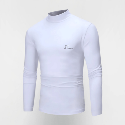 Half Turtleneck Pullover - Skinny Fit in White - JT Motiv