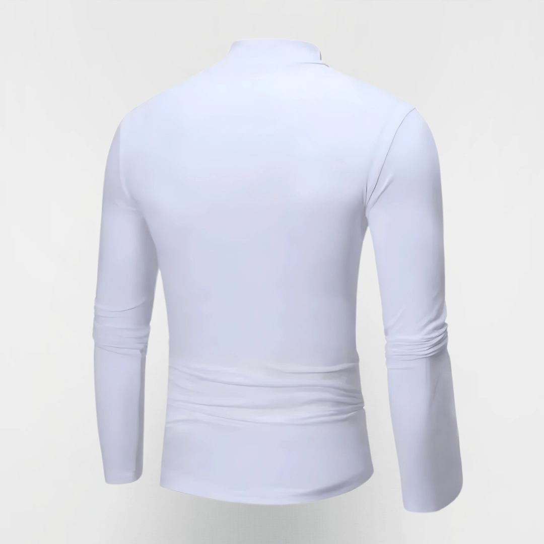 Half Turtleneck Pullover - Skinny Fit in White - JT Motiv