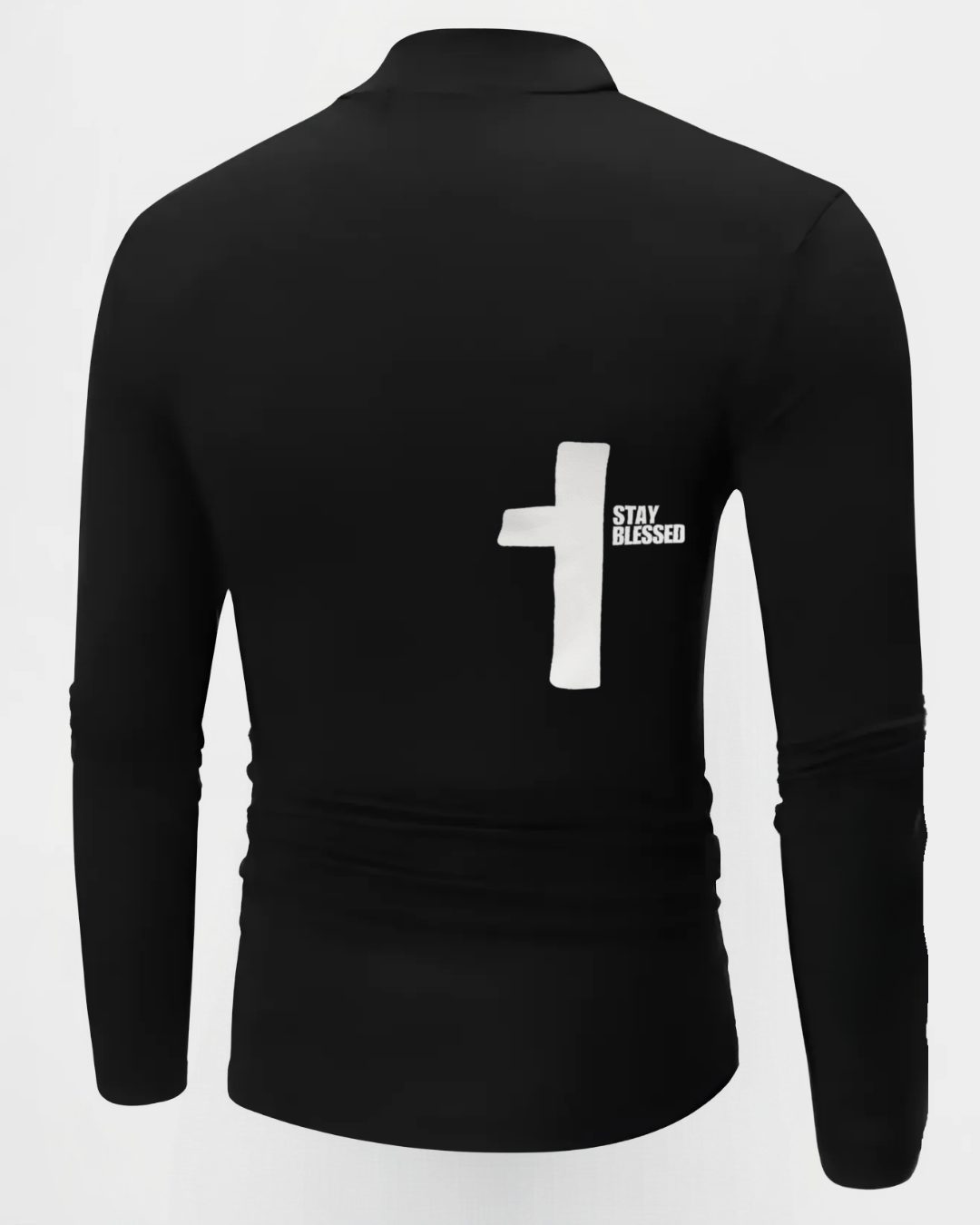 "Jesus Loves Me" Half Turtleneck Pullover in Black - JT Motiv